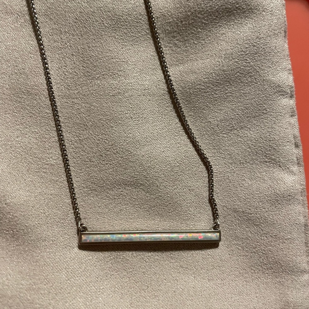 Kendra Scott Kyocera Opal Bar Necklace, Retired, Used